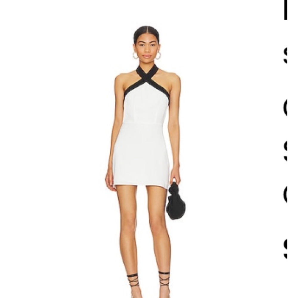 Superdown Brielle Cross Front Dress - White Multi